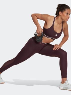 Adidas Techfit Matching Set | Sports Bra + Leggings | Maroon | Size M